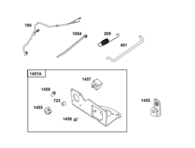Controls Group Diagram and Parts List for 389575-0117-E1  Briggs and Stratton Engine